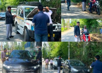 ARTO Bandipora conducts Enforcement Drive; Rs 70,500 Fine realized from Traffic Violations