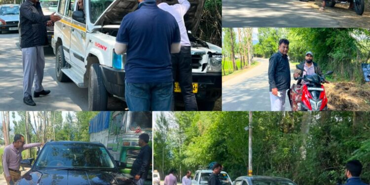ARTO Bandipora conducts Enforcement Drive; Rs 70,500 Fine realized from Traffic Violations