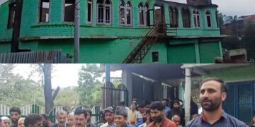 Rahim Rather visits fire affected Dara-ul-aloom site in Pakherpora
