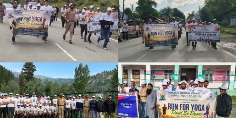 AYUSH Department Shopian organizes ‘Run for Yoga’ at Heerpora ahead of International Day of Yoga