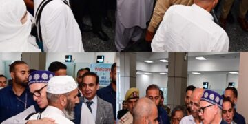 CM Omar Abdullah receives first batch of Hujjaaj at Srinagar Airport