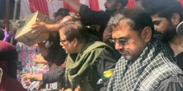 Satish Sharma joins Ashura procession at Zadibal; pays tribute to Imam Hussain (AS)