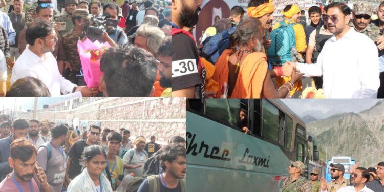 Satish Sharma welcomes SANJY-2026 Pilgrims at Baltal, reviews arrangements