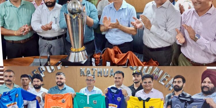 DC Kathua unveils Kathua Cricket League trophy, kits for qualified teams