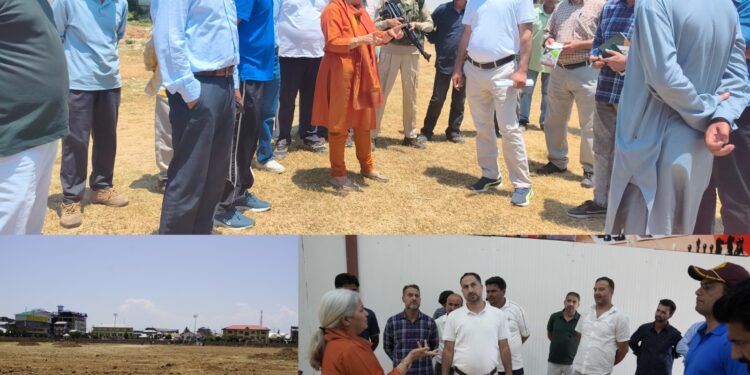 DC Bandipora reviews development works at S.K. Sports Stadium