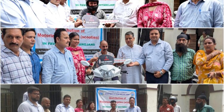 SWD distributes retrofitted scooters to divyangjan in Jammu