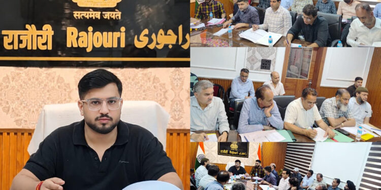 DC Rajouri reviews flood restoration works, directs accurate damage reporting and quality execution