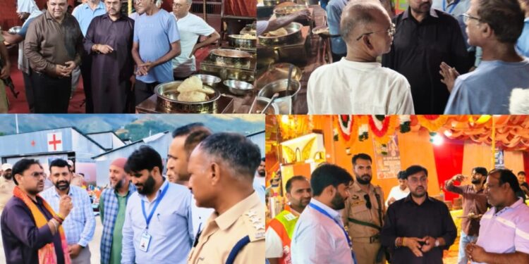 Satish Sharma Inspects Shri Amarnath Ji Yatra Camps at Banihal, Ramban and Chanderkote; Reviews Food Quality and Pilgrim Welfare