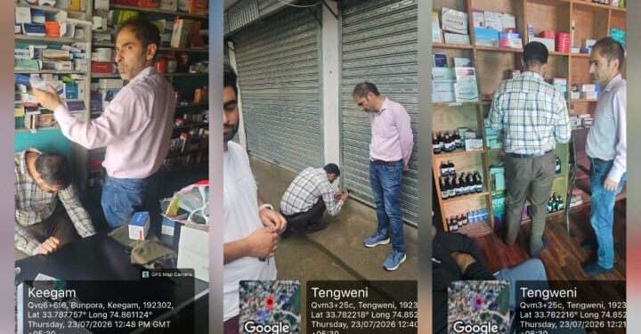 Three medical shops closed in surprise inspections in Shopian