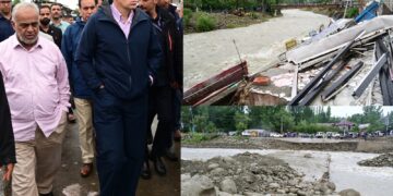 CM Omar Abdullah visits Beerwah to assess flood damages, assures relief to affected shopkeepers