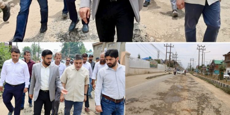 DC Srinagar conducts onsite inspection of ongoing road upgradation works along Dr Ali Jan Road, directs executing agencies to complete works expeditiously