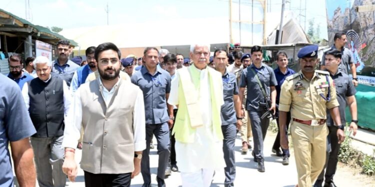 “Shri Amarnath Ji Yatra-2026” Lieutenant Governor visits Pantha Chowk Yatra Transit Camp and Yatri Niwas in Srinagar; reviews arrangements for pilgrims