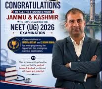 Director School Education Jammu congratulates NEET qualifiers