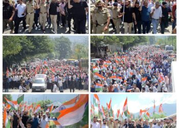 Mega Tiranga Rally organised at Kangan