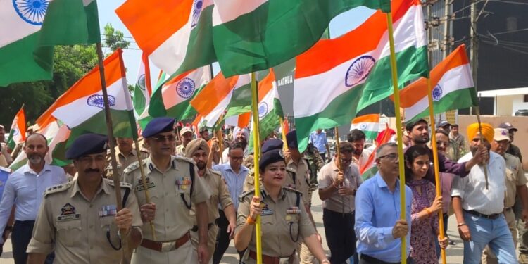 Mega Tiranga Rally taken out in Kathua to celebrate 150 Years of Vande Mataram, 80th Independence Day