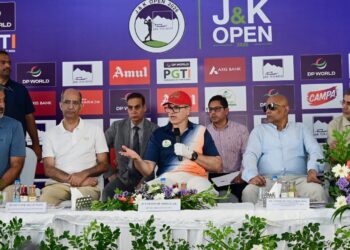 CM Omar Abdullah tees off PGTI Golf Tournament at RSGC, unveils trophy, pledges to make J&K a premier golf tourism destination