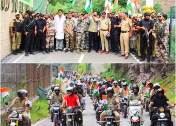 Tiranga rides high at LOC: Grand Motorcycle Rally held from Kaman Post Aman Setu