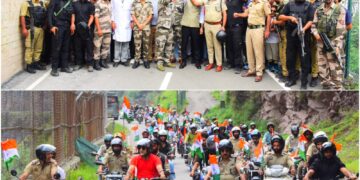 Tiranga rides high at LOC: Grand Motorcycle Rally held from Kaman Post Aman Setu
