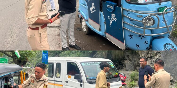 MVD, district police e-challan 36 vehicles in Ramban during special joint enforcement drive