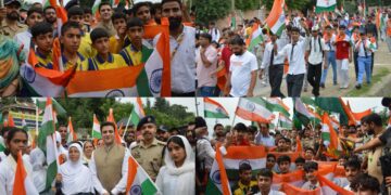 Patriotic spirit soars across Budgam as DC, SSP lead Mega Tiranga Rally