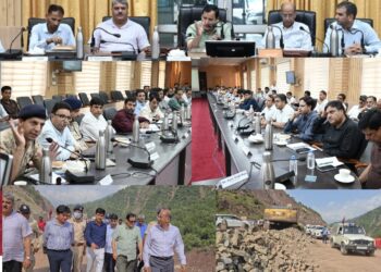 Javid Dar reviews rain-related damage, NH-44 restoration; asks for priority movement of fruit-laden trucks