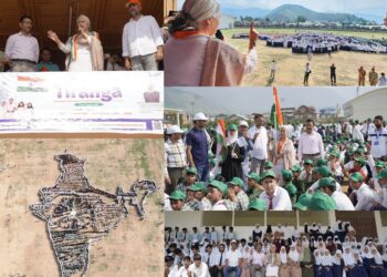 District Admin Bandipora marks Har Ghar Tiranga culmination with giant Map of India at SK Stadium