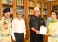 Lieutenant Governor hands-over appointment letter to wife of Martyr J&K Police Inspector Masroor Ali Wani