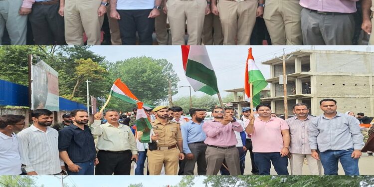 Mega Tiranga Rally held in Sub-Division Handwara