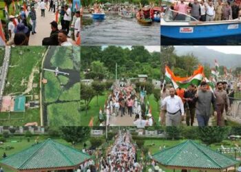 Manasbal Lake comes Alive in Tricolour as Mega Shikara Rally held under ‘Har Ghar Tiranga’ Campaign