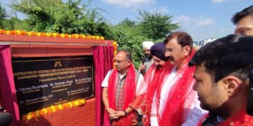 JMC lays foundation stone for 36 new shops at Bhagwati Nagar to rehabilitate displaced shopkeepers