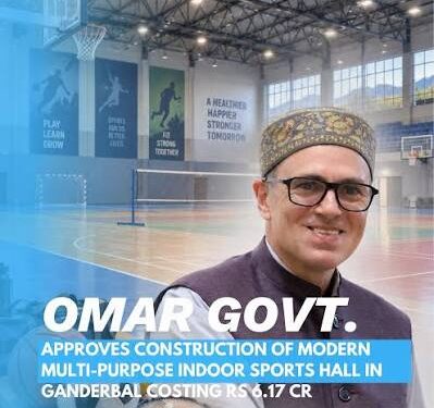 Govt approves ₹6.17 cr Multi-Purpose Indoor Sports Hall at Ganderbal