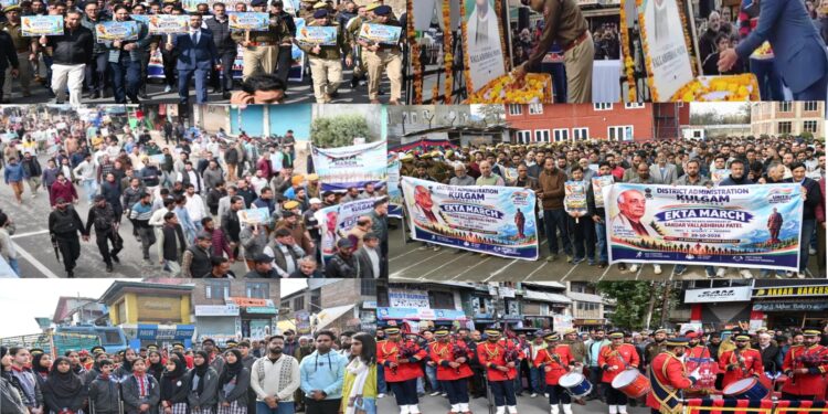 Grand Ekta March taken out at Kulgam by District Administration