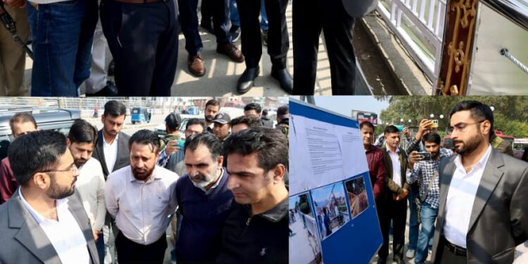 DC Srinagar inspects fencing, upgradation work on Budshah Bridge aimed at enhancing public safety