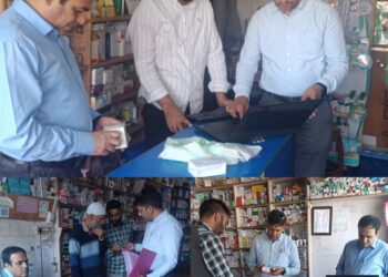 Drug Control Department Kulgam conducts inspection of Chemist Shops near SDH Yaripora