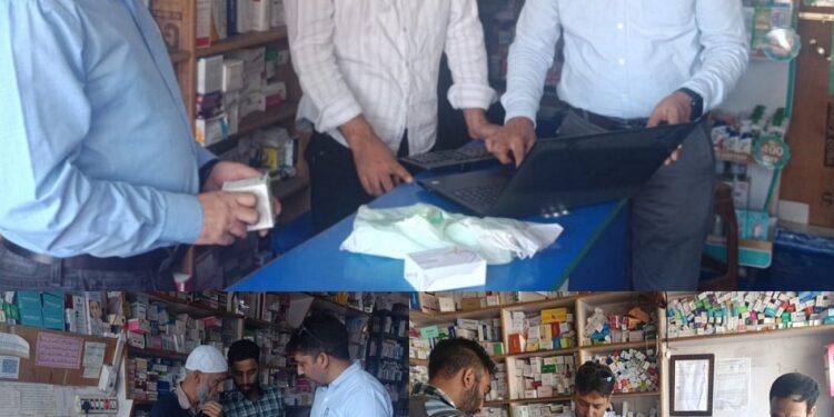 Drug Control Department Kulgam conducts inspection of Chemist Shops near SDH Yaripora