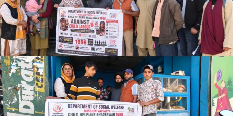 Child Helpline Desk Bhaderwah holds awareness drive against child labour, promotes Child Helpline 1098