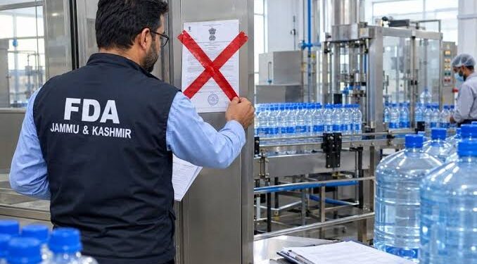 FDA suspends Licence of Packaged Drinking Water Unit in Budgam over Food Safety Violations
